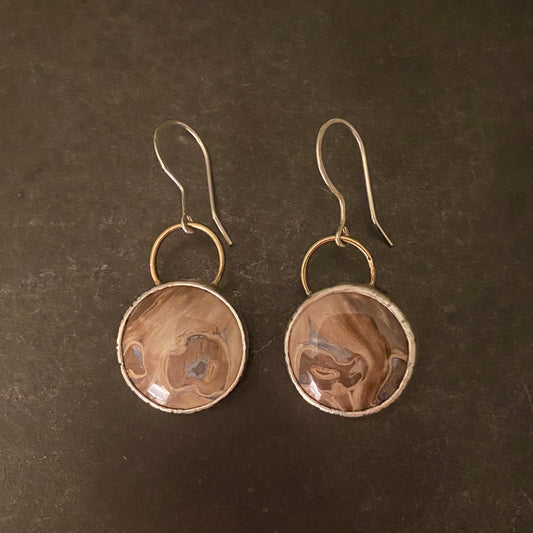 Jasper Earrings with Brass Back